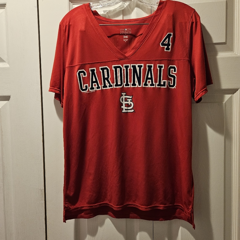 St. Louis Cardinals V Neck Red Shirt Sz XL Pre-owned